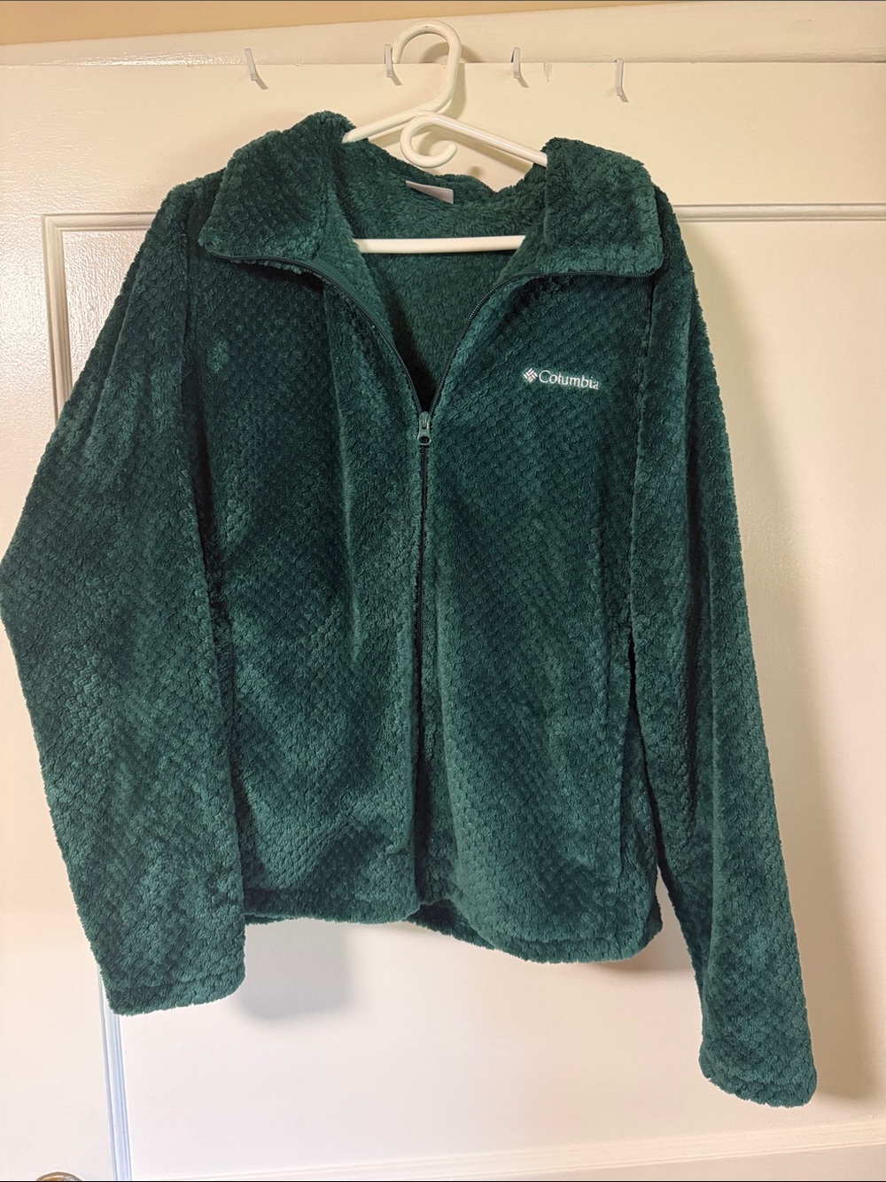 Columbia Deep Green Plush Fleece Full-Zip Jacket